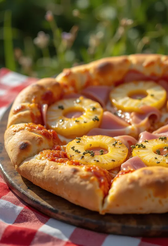 Pizza Hawaii Clássica com ananás e fiambre