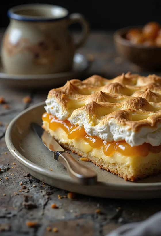 Bolo de requeijão Rákóczi servido