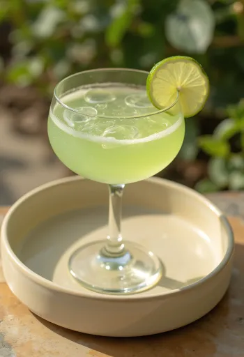 Cocktail Daiquiri decorado com fatia de lima