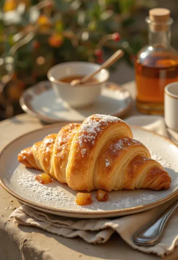 Croissant de maçã e canela servido