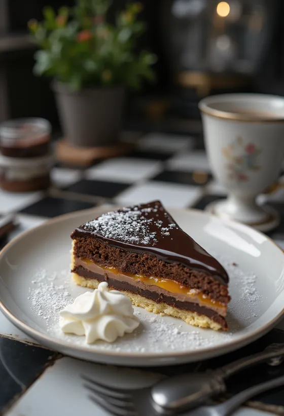 Bolo Sacher servido