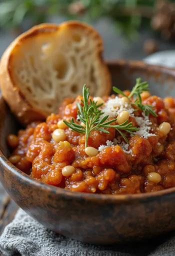 Pesto vermelho de tomate seco com manjericão
