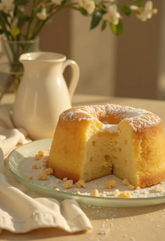 Bolo de maçapão sem glúten servido em fatias