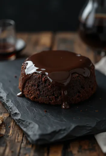 Bolo de chocolate com baixo teor de hidratos de carbono servido