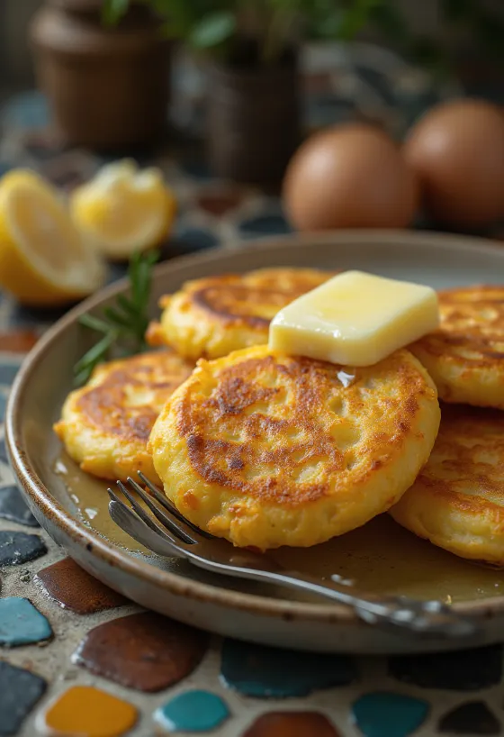 Pão de batata irlandês Boxty dourado na frigideira