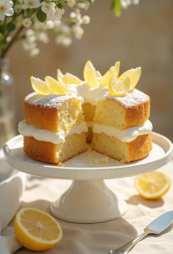 Bolo de limão servido