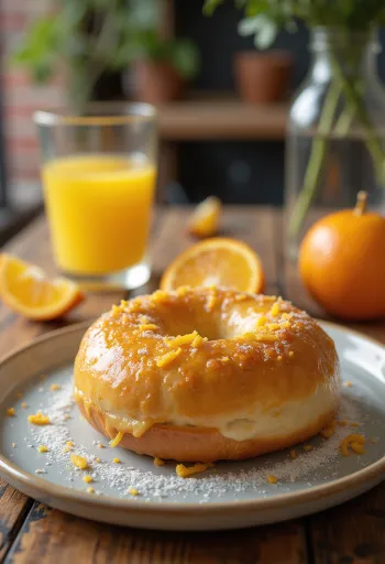 Bagel com licor de laranja fresco
