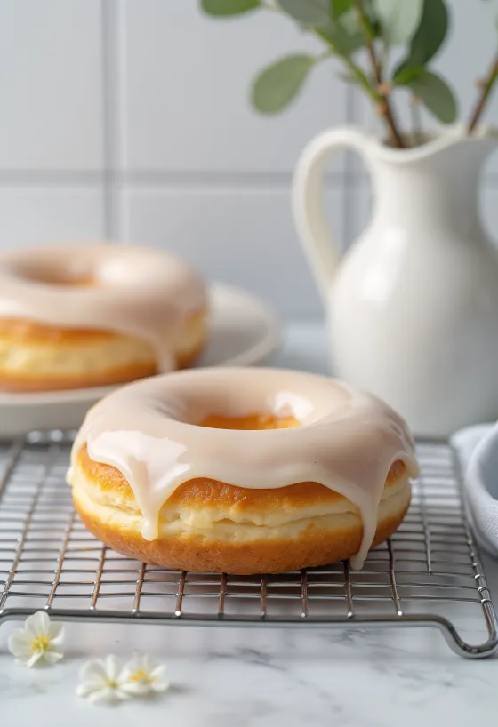 Donut com cobertura de baunilha