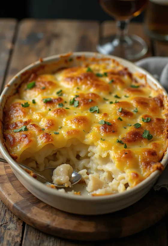 Travessa de bacalhau com natas gratinado dourado