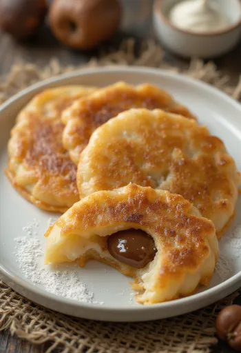 Hotteok de Castanha, servido fresco, dourado e estaladiço