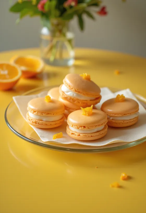 Macarons com licor de laranja