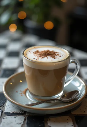 Café com espuma servido fresco