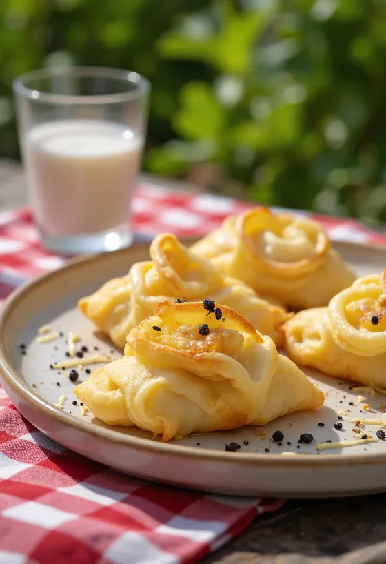 Börek fresco com batata servido