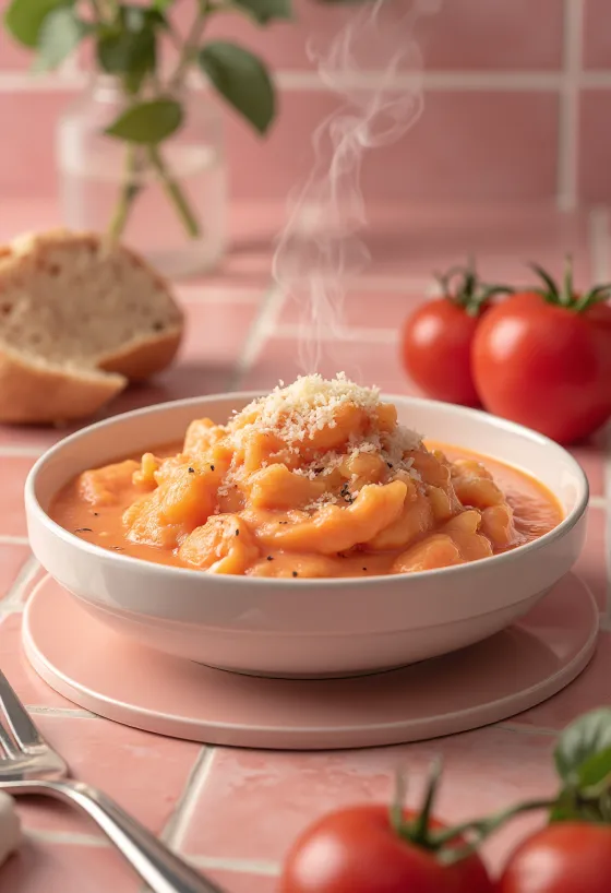 Molho de tomate cremoso com alecrim e natas