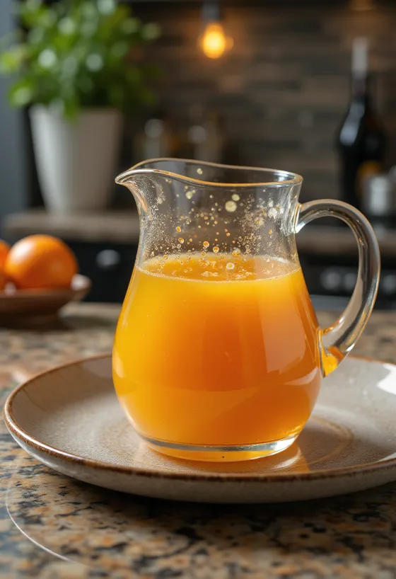 Molho de laranja com alecrim servido