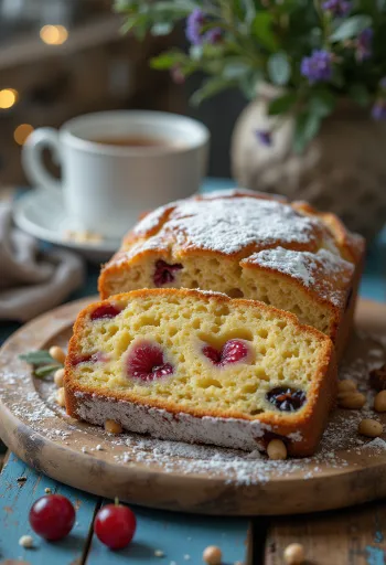 Bolo de frutas de Natal com frutas secas e nozes