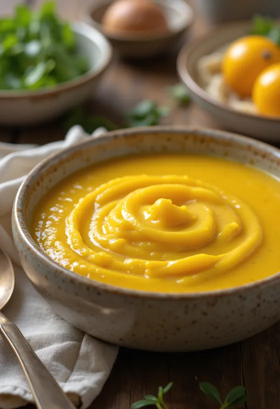 Molho de frutas com caril servido