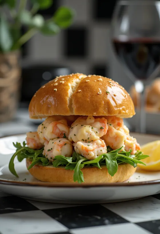Burger de lagosta com rúcula