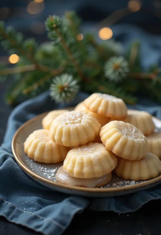 Bolacha de mel coberta com glacé, em ambiente festivo