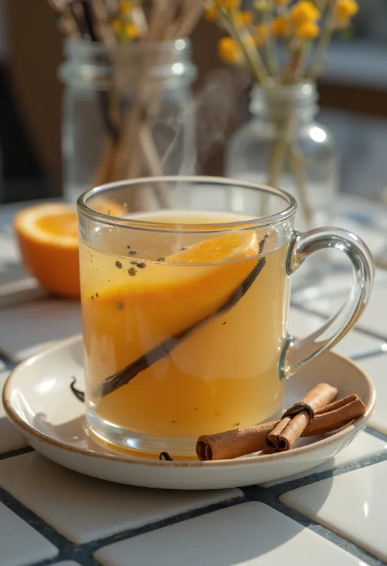 Sidra de baunilha numa caneca
