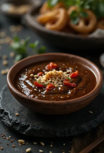 Molho de tamarindo escuro com sésamo