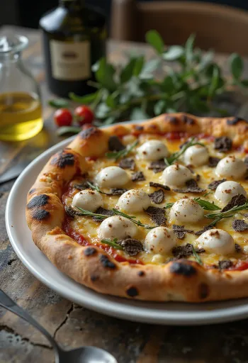 Pizza al Tartufo com trufa e queijos italianos