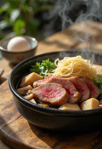 Sukiyaki de vaca com legumes num hot pot