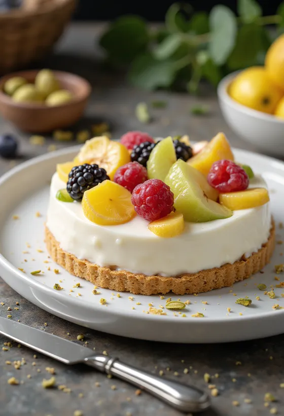 Bolo de iogurte com frutas