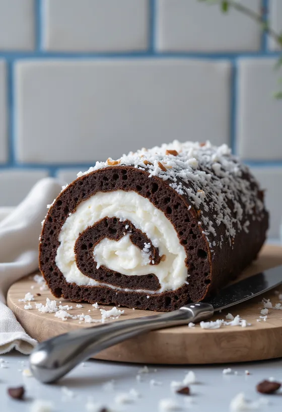 Rolo de coco baseado em receita caseira