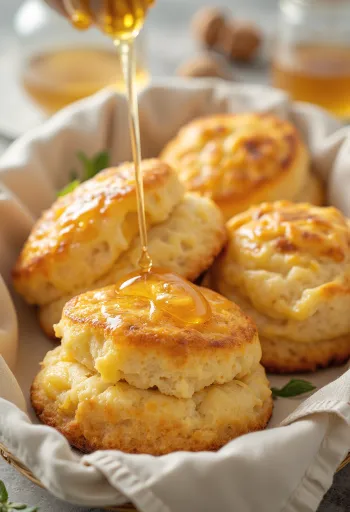 Pãezinhos de queijo servidos com mel