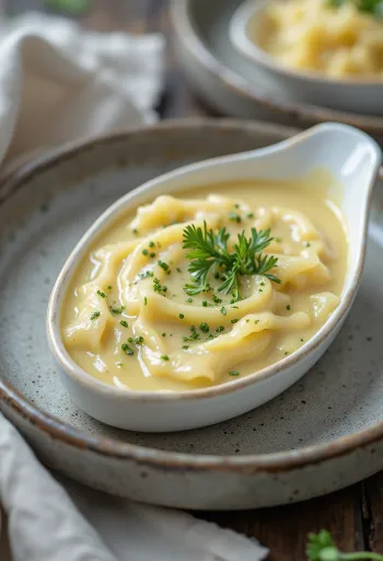 Molho de vinho branco cremoso com estragão fresco