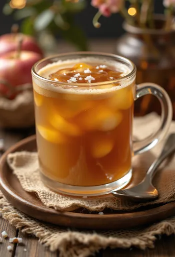 Sidra de maçã com caramelo servida