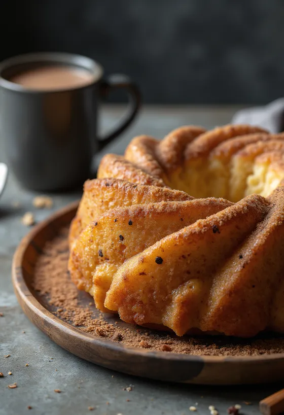 Kouglof de aveia e canela servido