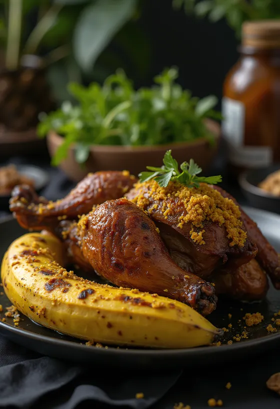 Pato Betutu servido com arroz e especiarias