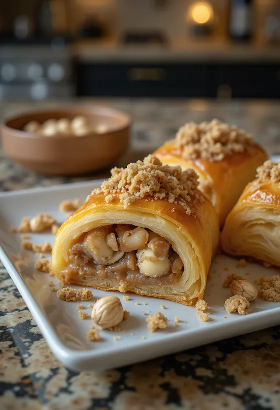 Strudel Ferrero Rocher servido