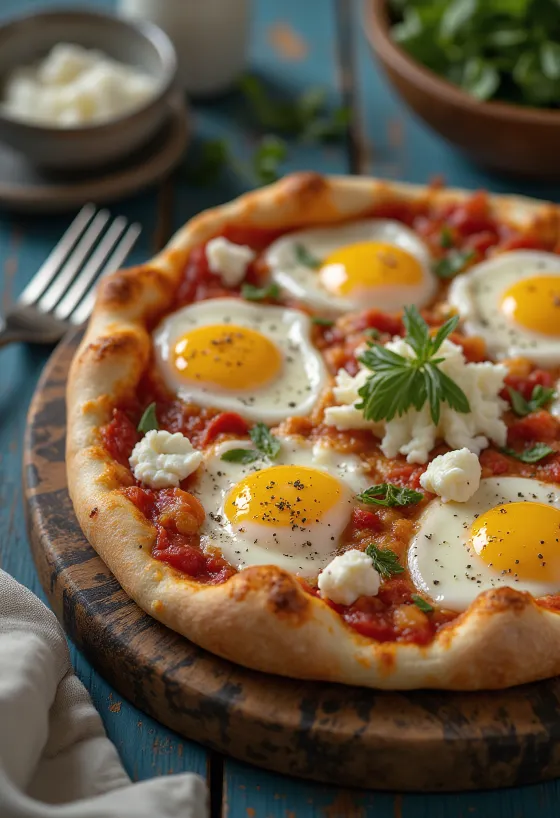 Pizza alla Norma com beringela siciliana e ricotta