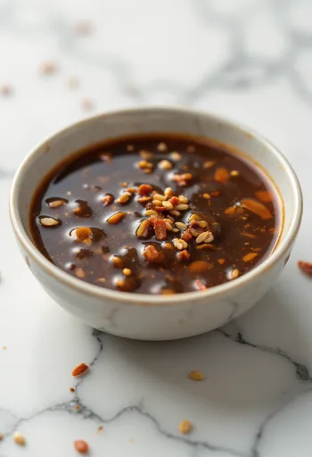 Molho de gengibre com sésamo e chili servido