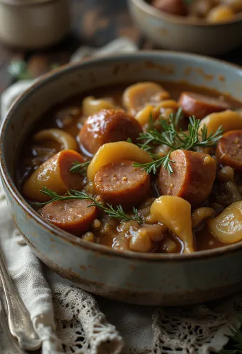 Prato de bigos polaco com couve e carnes