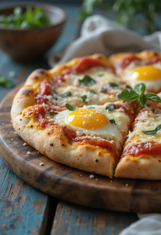 Pizza alla Parmigiana com beringela e parmesão