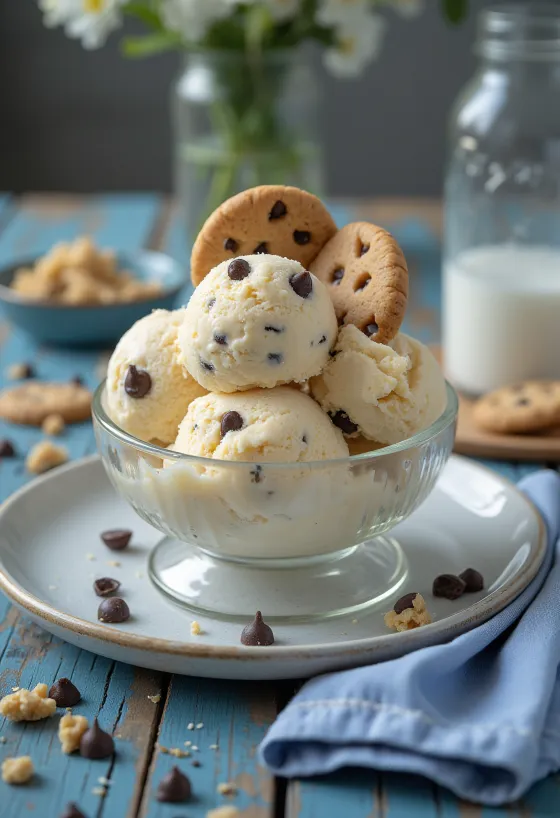 Gelado Ben & Jerry’s Cookie Dough com pedaços de bolacha e chocolate