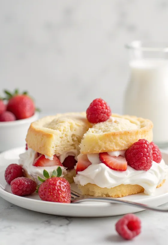 Bolo simples com natas fatiado e servido