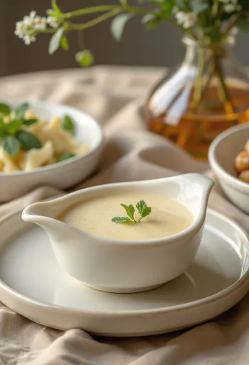 Molho Velouté servido com pratos de aves