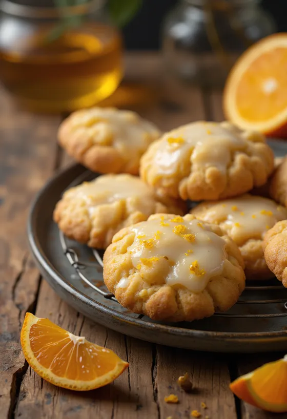 Bolachas de mel e laranja em apresentação natalícia