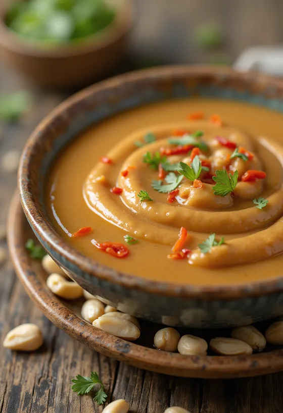 Molho de amendoim cremoso com pedaços crocantes