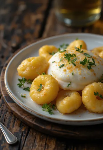 Gnocchi com sabayon servido