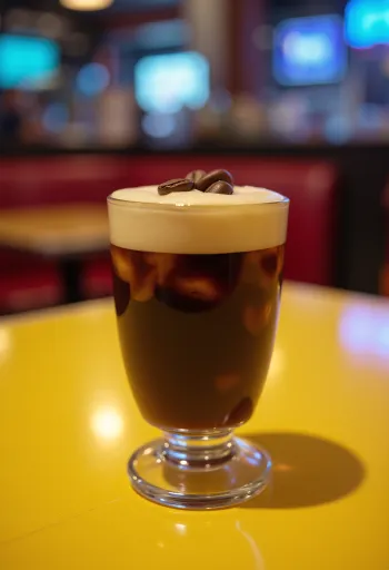 Cocktail de Café decorado com grãos de café