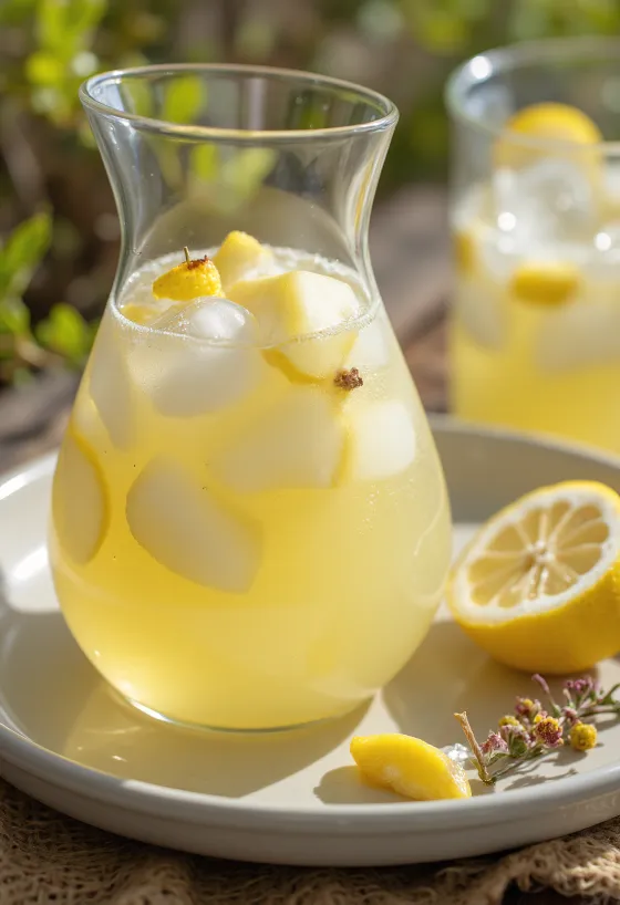 Limonada de pera servida em copo