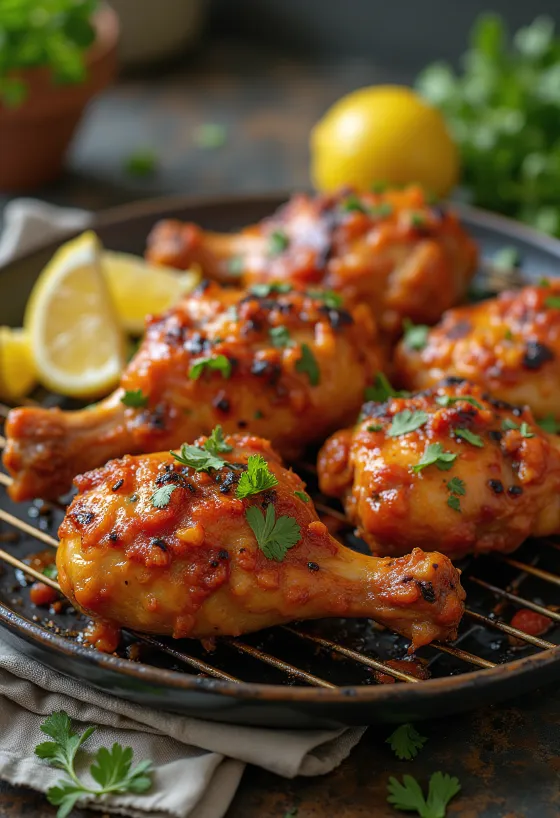 Frango Piri-Piri, frango assado picante com coentros e limão