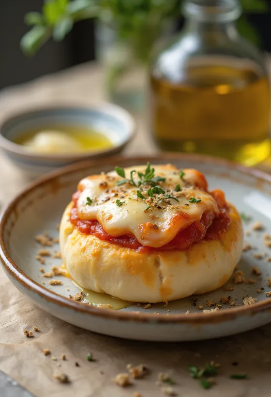 Bao bun de pizza servido