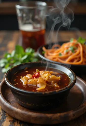 Molho de peixe caramelizado escuro e brilhante